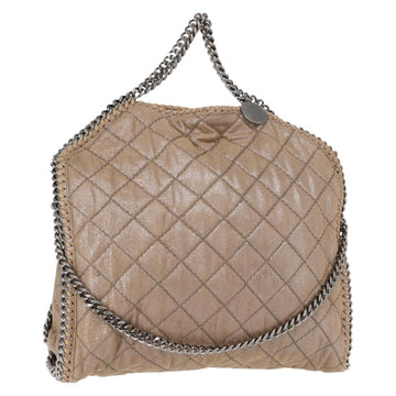 Stella MacCartney Chain Falabella Bag Polyester Beige Silver 234387 Auth mr1527