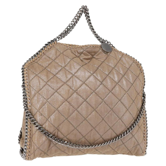 Stella MacCartney Chain Falabella Bag Polyester Beige Silver 234387 Auth mr1527