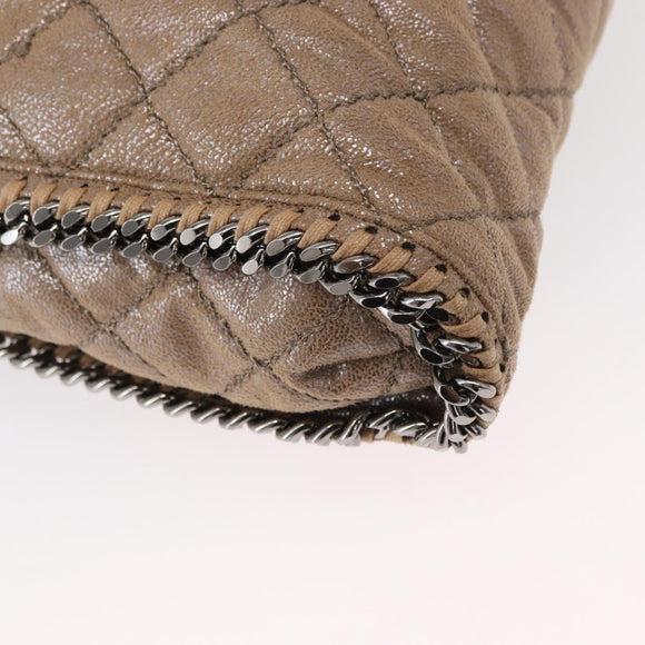 Stella MacCartney Chain Falabella Bag Polyester Beige Silver 234387 Auth mr1527