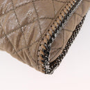 Stella MacCartney Chain Falabella Bag Polyester Beige Silver 234387 Auth mr1527-14