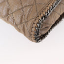 Stella MacCartney Chain Falabella Bag Polyester Beige Silver 234387 Auth mr1527-16