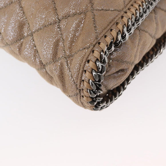 Stella MacCartney Chain Falabella Bag Polyester Beige Silver 234387 Auth mr1527