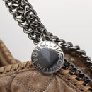 Stella MacCartney Chain Falabella Bag Polyester Beige Silver 234387 Auth mr1527-17