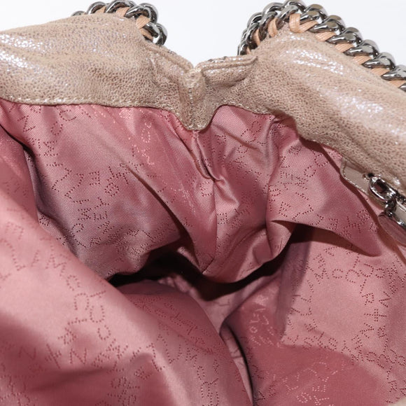 Stella MacCartney Chain Falabella Bag Polyester Beige Silver 234387 Auth mr1527