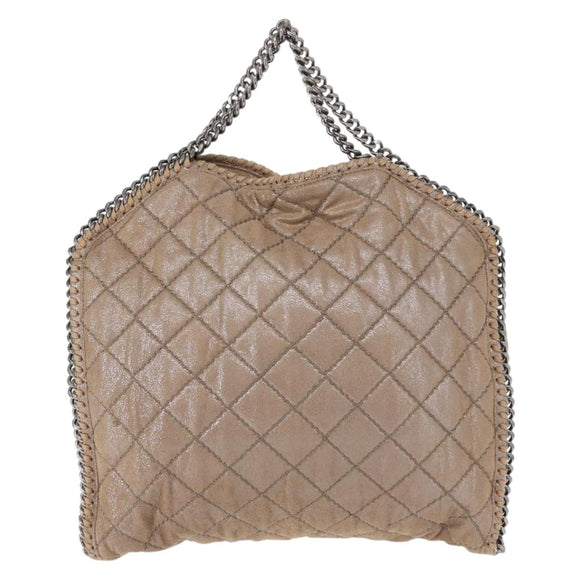 Stella MacCartney Chain Falabella Bag Polyester Beige Silver 234387 Auth mr1527