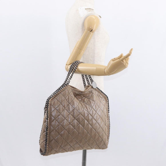 Stella MacCartney Chain Falabella Bag Polyester Beige Silver 234387 Auth mr1527
