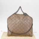 Stella MacCartney Chain Falabella Bag Polyester Beige Silver 234387 Auth mr1527-12