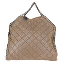 Stella MacCartney Chain Falabella Bag Polyester Beige Silver 234387 Auth mr1527-2