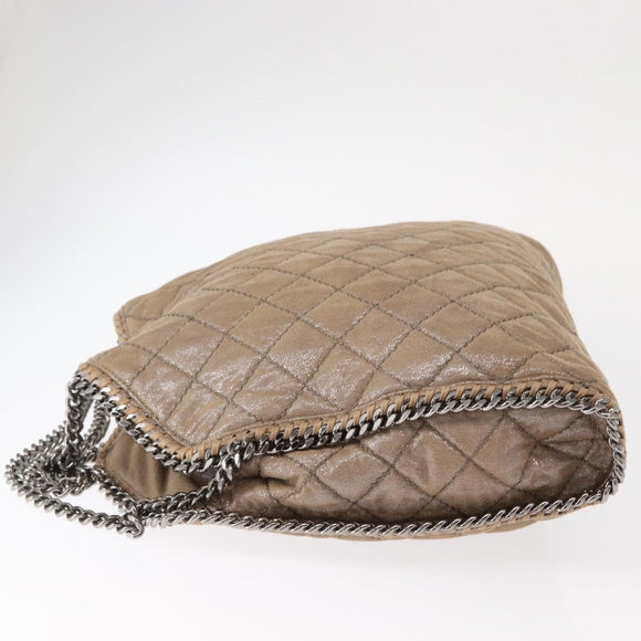 Stella MacCartney Chain Falabella Bag Polyester Beige Silver 234387 Auth mr1527