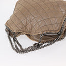 Stella MacCartney Chain Falabella Bag Polyester Beige Silver 234387 Auth mr1527-6