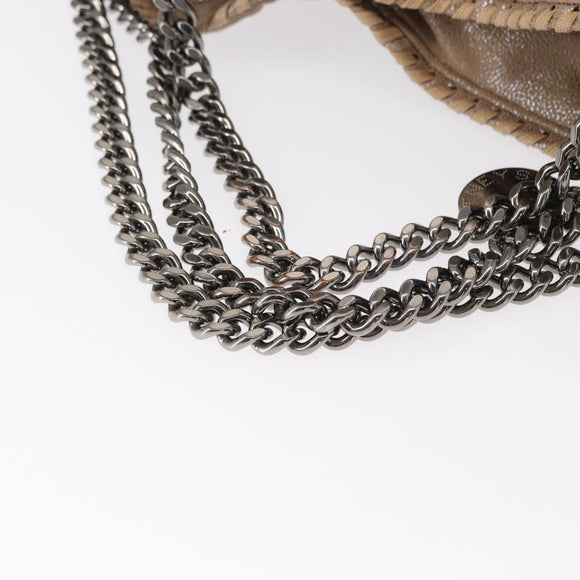 Stella MacCartney Chain Falabella Bag Polyester Beige Silver 234387 Auth mr1527