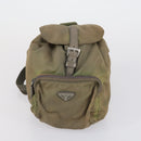 PRADA Hand Bag Nylon 2 Set Red Khaki Auth mr1528-10