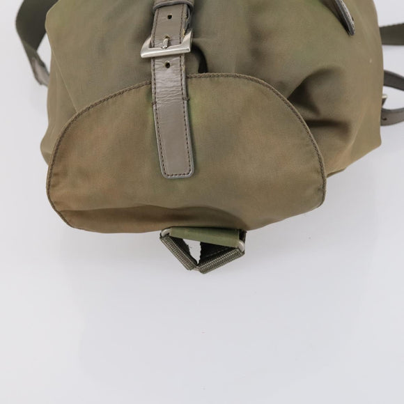 PRADA Hand Bag Nylon 2 Set Red Khaki Auth mr1528