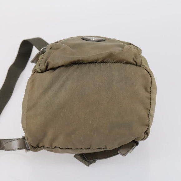 PRADA Hand Bag Nylon 2 Set Red Khaki Auth mr1528