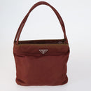 PRADA Hand Bag Nylon 2 Set Red Khaki Auth mr1528-2