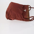 PRADA Hand Bag Nylon 2 Set Red Khaki Auth mr1528-4