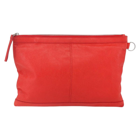 BALENCIAGA Clutch Bag Leather Red 273023 Auth mr1530