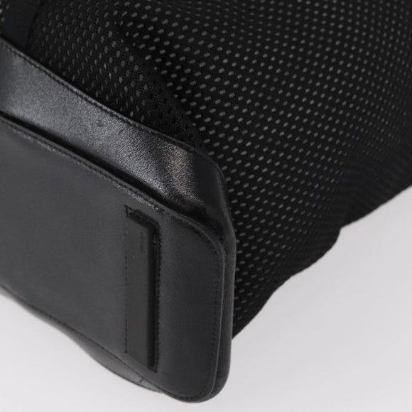 PRADA Tote Bag Nylon Black Silver Auth mr1532