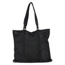 PRADA Tote Bag Nylon Black Silver Auth mr1532-13