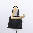 PRADA Tote Bag Nylon Black Silver Auth mr1532-21