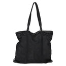 PRADA Tote Bag Nylon Black Silver Auth mr1532-2