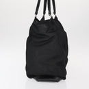 PRADA Tote Bag Nylon Black Silver Auth mr1532-4
