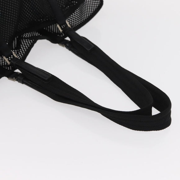 PRADA Tote Bag Nylon Black Silver Auth mr1532