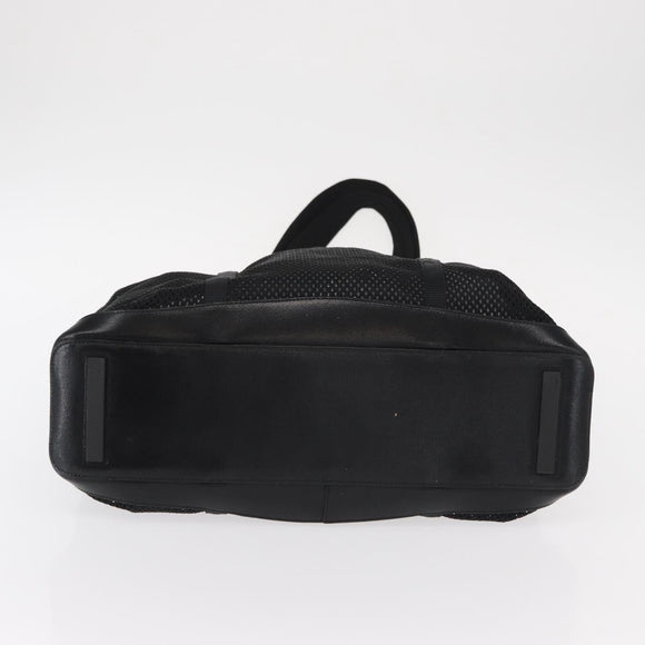 PRADA Tote Bag Nylon Black Silver Auth mr1532