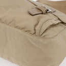 PRADA Shoulder Bag Nylon Beige Silver Auth mr1533-15