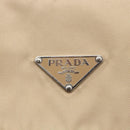 PRADA Shoulder Bag Nylon Beige Silver Auth mr1533-19