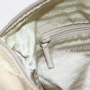 PRADA Shoulder Bag Nylon Beige Silver Auth mr1533-22