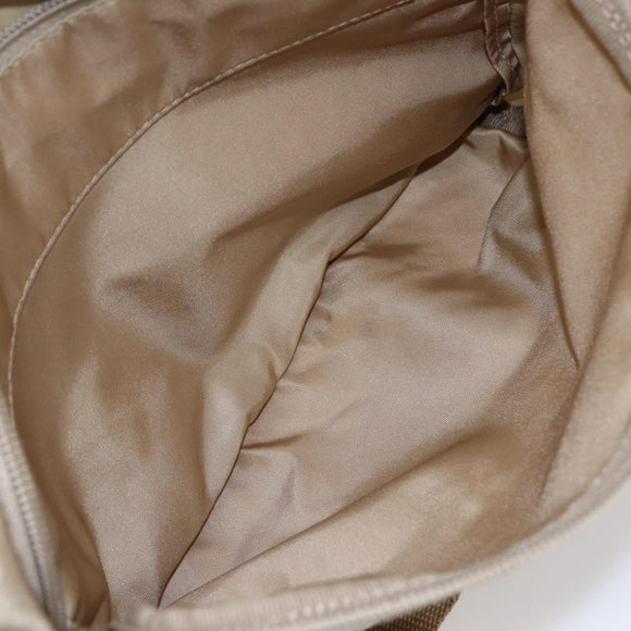 PRADA Shoulder Bag Nylon Beige Silver Auth mr1533