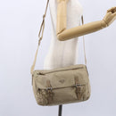 PRADA Shoulder Bag Nylon Beige Silver Auth mr1533-27