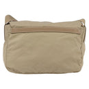 PRADA Shoulder Bag Nylon Beige Silver Auth mr1533-2