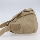 PRADA Shoulder Bag Nylon Beige Silver Auth mr1533-3