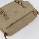 PRADA Shoulder Bag Nylon Beige Silver Auth mr1533-6