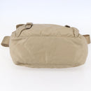 PRADA Shoulder Bag Nylon Beige Silver Auth mr1533-5