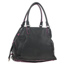 LOEWE Flamenco Hand Bag Leather Black Silver Auth mr1535-1