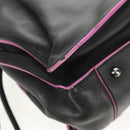 LOEWE Flamenco Hand Bag Leather Black Silver Auth mr1535-15