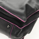 LOEWE Flamenco Hand Bag Leather Black Silver Auth mr1535-16