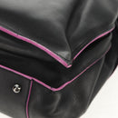 LOEWE Flamenco Hand Bag Leather Black Silver Auth mr1535-18