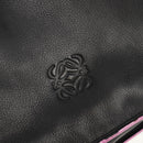 LOEWE Flamenco Hand Bag Leather Black Silver Auth mr1535-19