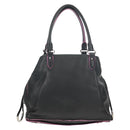 LOEWE Flamenco Hand Bag Leather Black Silver Auth mr1535-13