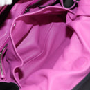 LOEWE Flamenco Hand Bag Leather Black Silver Auth mr1535-25