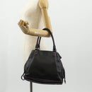 LOEWE Flamenco Hand Bag Leather Black Silver Auth mr1535-26