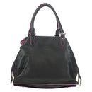LOEWE Flamenco Hand Bag Leather Black Silver Auth mr1535-2