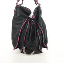 LOEWE Flamenco Hand Bag Leather Black Silver Auth mr1535-3