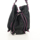 LOEWE Flamenco Hand Bag Leather Black Silver Auth mr1535-5
