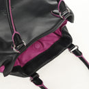 LOEWE Flamenco Hand Bag Leather Black Silver Auth mr1535-7