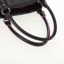 LOEWE Flamenco Hand Bag Leather Black Silver Auth mr1535-8